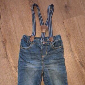 Baby boy's OshKosh jeans with suspenders